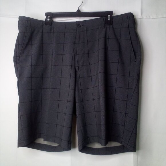 PGA Tour Shorts Men 40 Golf Active Plaid Gray - Picture 1 of 15
